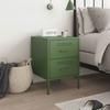 VidaXL Olive Green Bedside Table 36x39x50.5 Cm Steel 842930