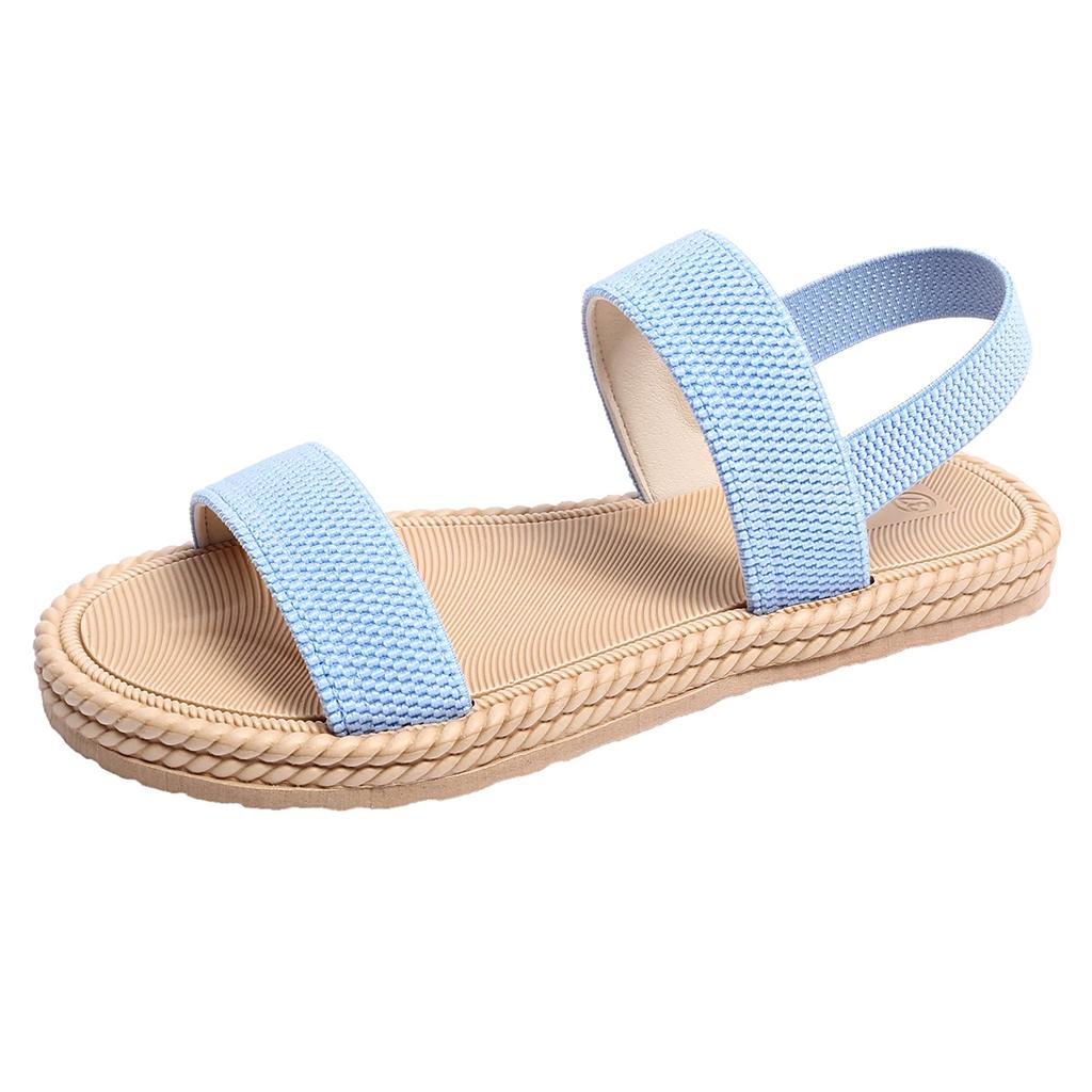 Fashion Lightweight Women's Flat Sandals Summer Fashion Elastic Band Roman Sandals Woman Comfortable Non Slip Beach Sandalias Mujer 2025
