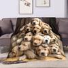 Acogedora Manta de Franela con Estampado de Montón de Perros Golden Retriever - Suave Reversible Confort para Todas las Estaciones para Sofá Cama Oficina y Viajes