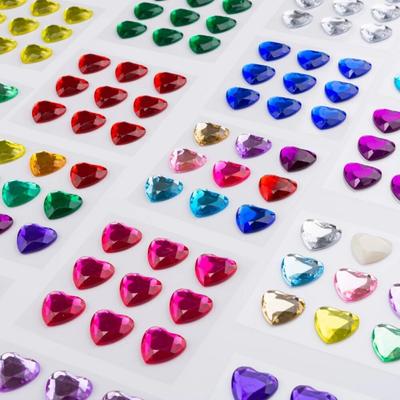 3D Acryl Diamant Kristall Aufkleber Liebe Herz Gesicht Edelsteine ​​Aufkleber für Party Show DIY Kristall Strass Temporäre Tattoos 4/18mm