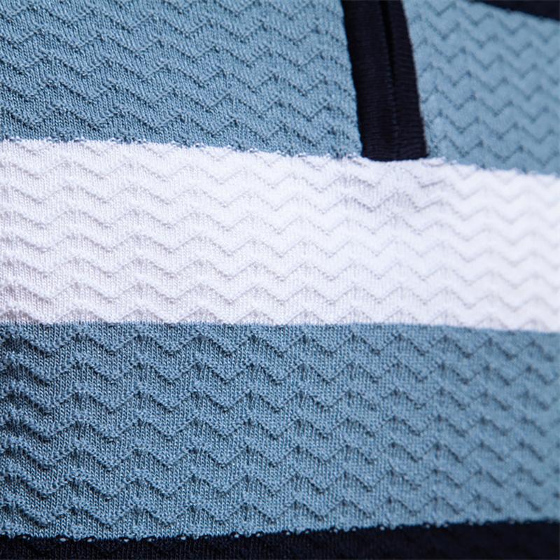 Gant Sommer Ny Brodert Herre High-end Stripet Business Kortermet Tynn og Allsidig Krage Halv Glidelås Kortermet Skjorte
