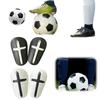 1 Pair Mini Soccer Shin Guards Cross Small Football Shin Pads Shock Absorbing Soccer Leg Protector for Men Women