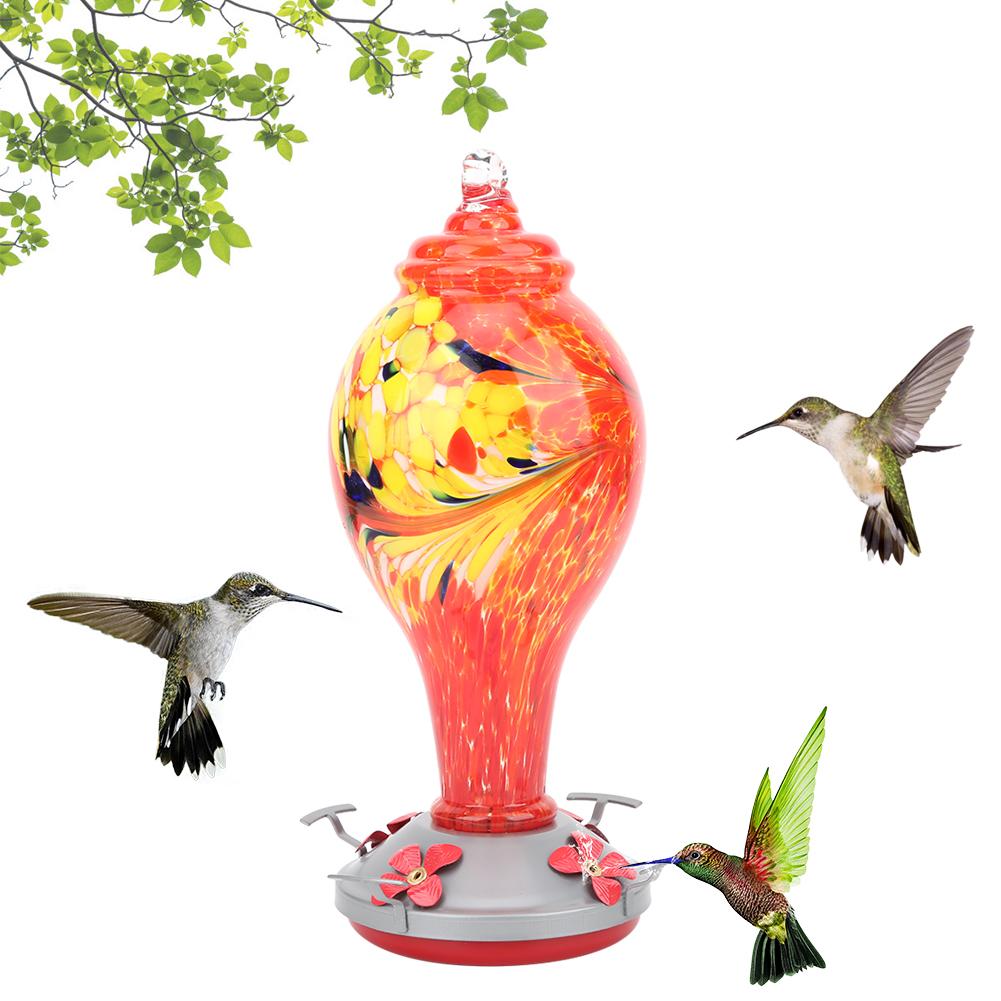 

Кольоровий Скляний Годівничка для Птахів Сад Подвір я На відкритому повітрі Колібрі Інструмент для ПоїлкиT1