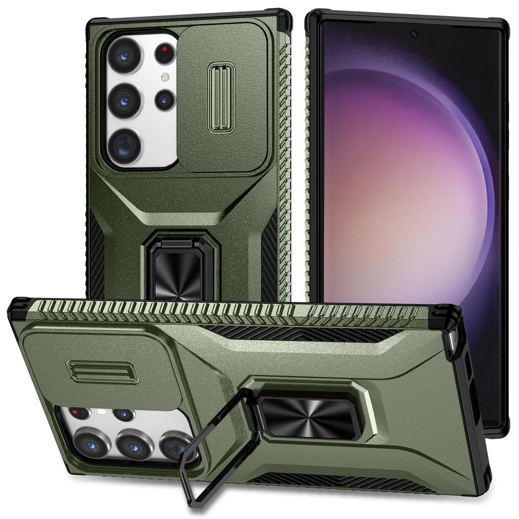 Für Samsung Galaxy S23 Ultra Hülle Camshield Ständer TPU+PC Rutschfeste Handyhülle