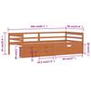 Solid Wood Bed with Drawers Honey Brown Pine 90 X 200 Cm