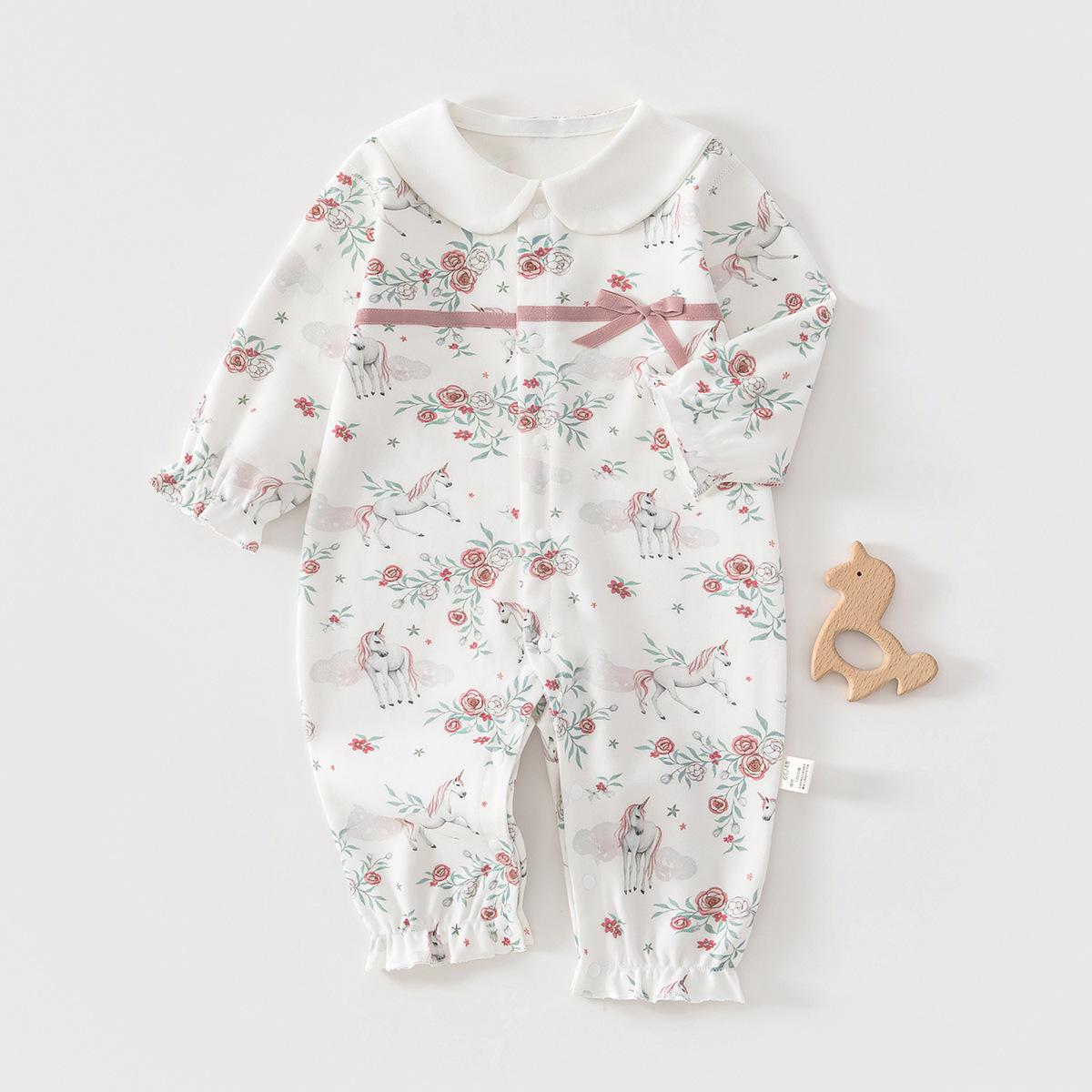 

Spring & Autumn Princess Jumpsuit for Baby Girls - Pure Cotton, Class A, Sweet Outdoor Bodysuit Size 80