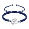 Symbool Hanger Verstelbare Gevlochten Armband, Schuifknoop Polsketting voor Casual Dagelijkse Styling met Stalen Detail