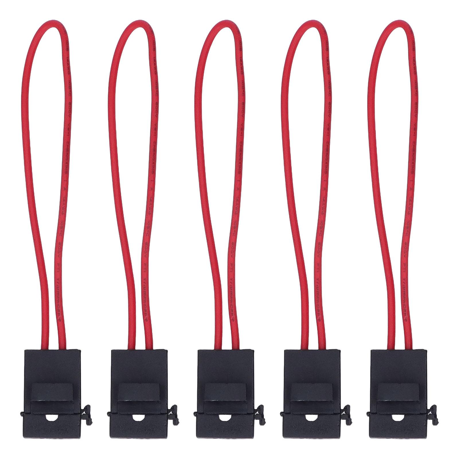 

5 Pack Automotive Blade Fuse Holder Set with 15A Fuse Waterproof 14AWG Inline Fuse Holder 30A