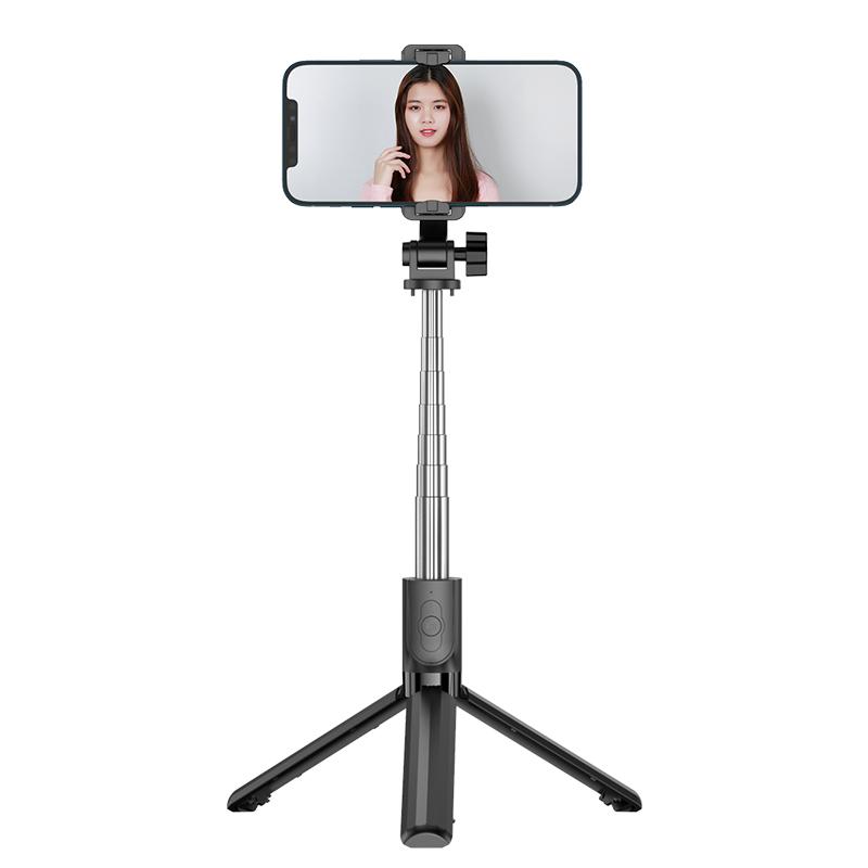 Foldable Tripod Stand Smart Selfie Stick 360 Rotation Camera Pole Portable Cell Phone Holder Stainless Steel ABS