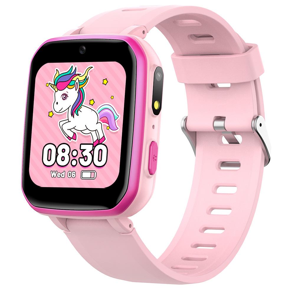 

Kids Puzzle Phone Watch Toys H9 Watch Entertainment Game Step Counting Custom Dial Listening to Music Dual Cameras Kids Gifts розовый
