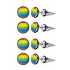 LGBT Pride Stud Earrings for Men Women,Anti Allergy Stainless Steel Rainbow Round Small Earrings,Gay Lesbian Couple Jewelry