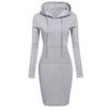 Women Casual Dress Long Sleeve Hooded Jumper Pockets Sweater Tops
