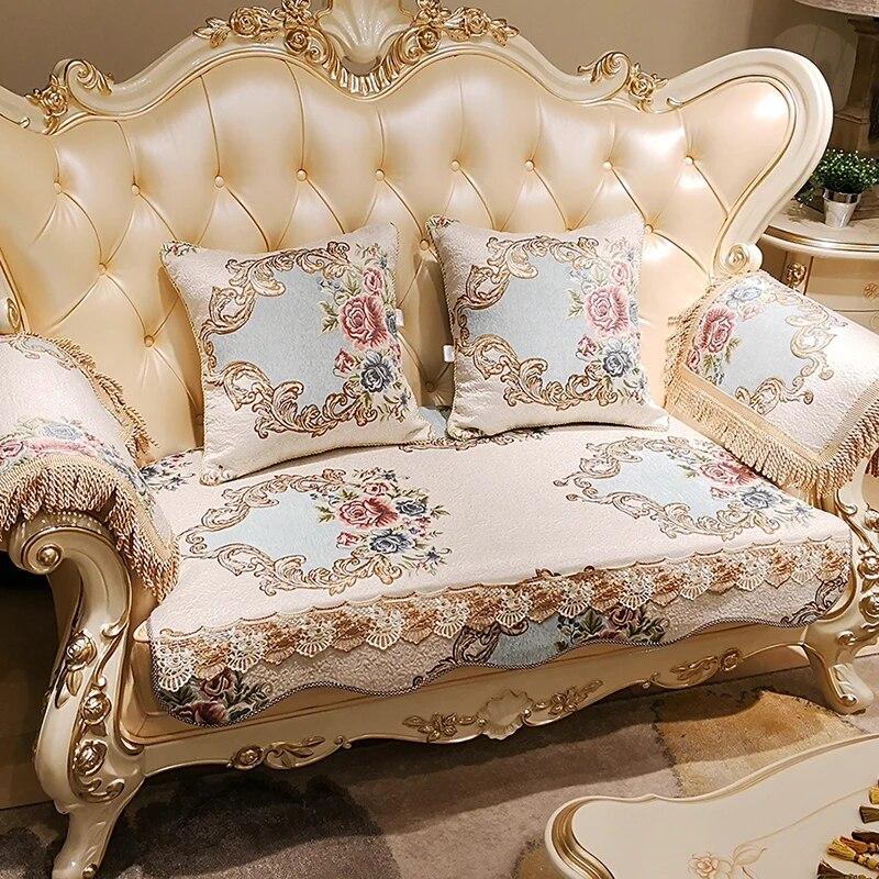 European Luxury Jacquard Sofa Covers Non Slip Four Seasons Sofa Towel Living Room Home Decor Sectional Couch Cushion