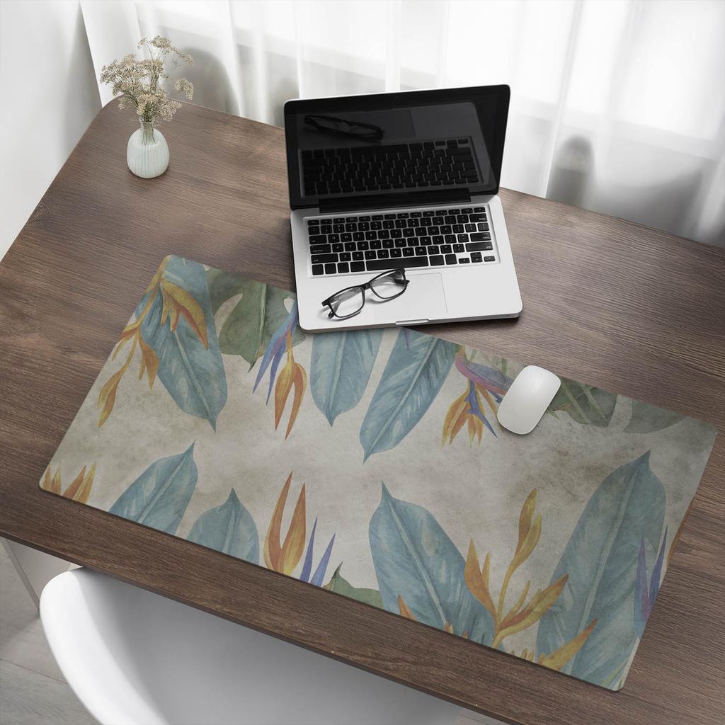Mouse and Keyboard Pad Exotic Leaves and Flowers 100X50 Cm