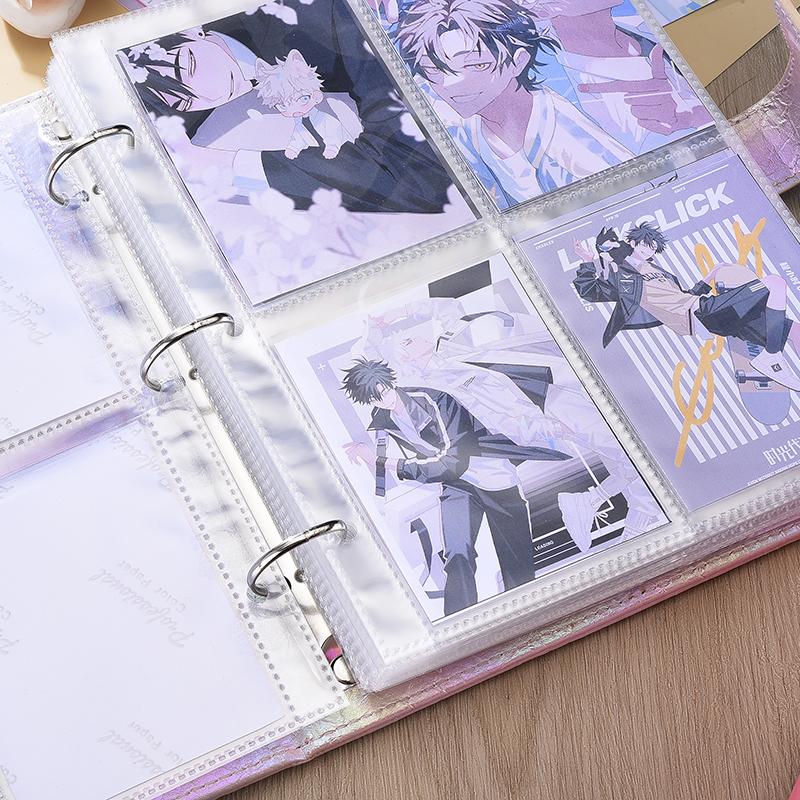 Premium Gradient Laser A5 Photocard Binder PU Leather Magnetic photo album for K-Pop Photocards, Polaroid, Postcard Collection