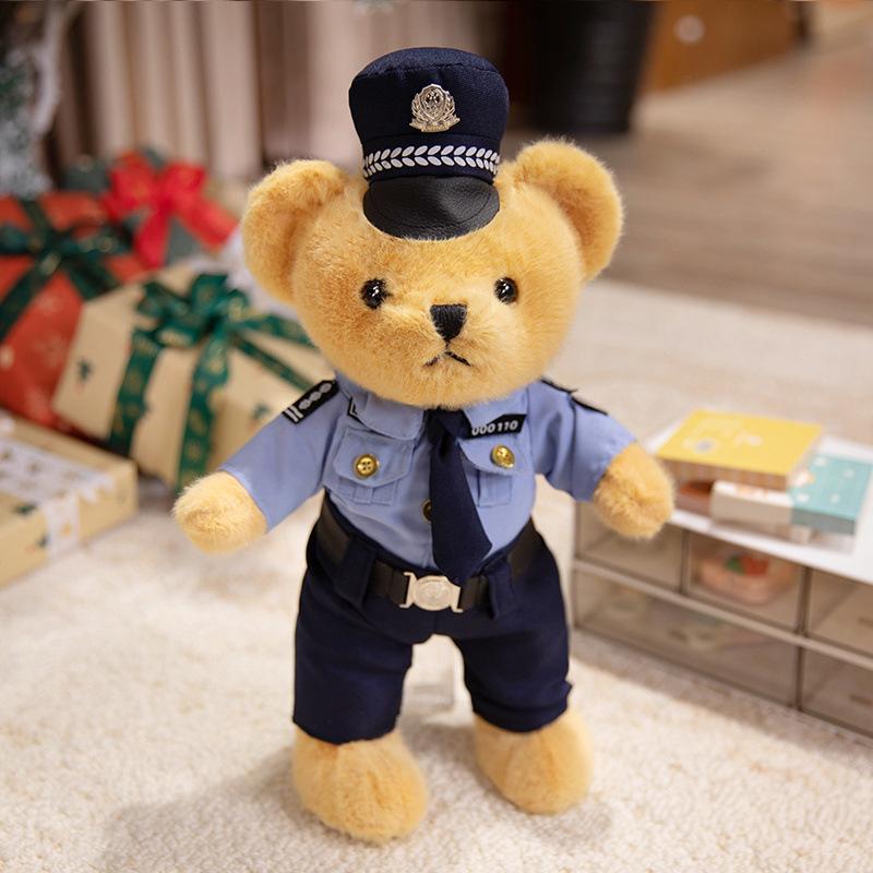 Мультяшный полицейский медведь плюшевая кукла мишка игрушка плюшевая игрушка дорожный полицейский медведь пожарный медведь кукла детская кукла 37cm（0.5kg）
