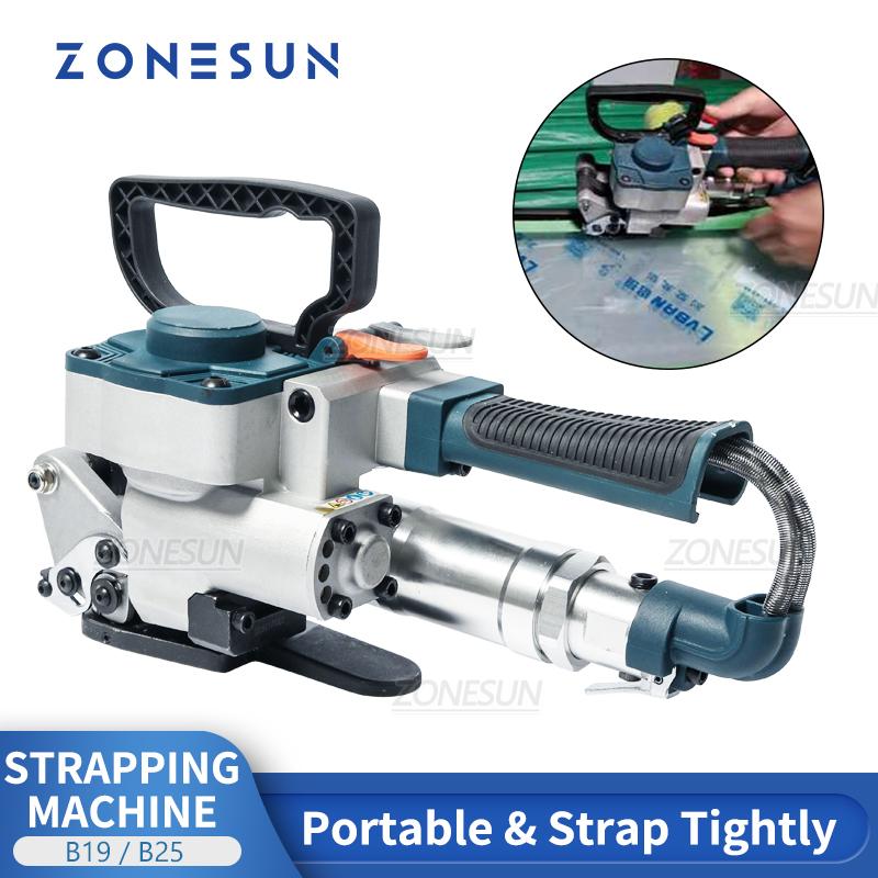 ZONESUN ZS-B19 Pneumatic Friction Welding Strapping Machine Air PET Banding Machine Tool For 13-19mm Width PET Straps