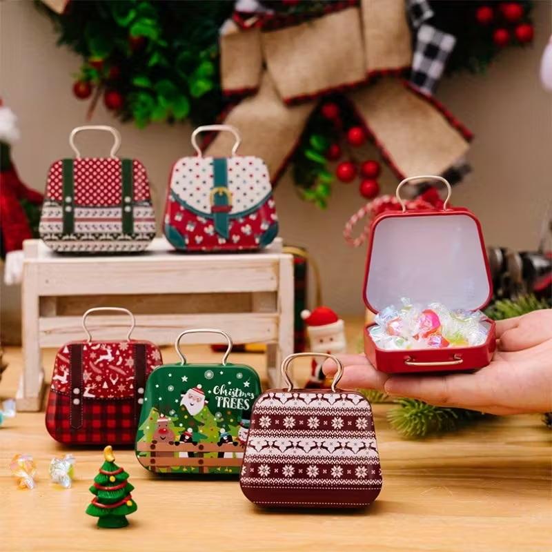 Christmas Decorations, Tin Tote Bags, Candy Boxes, Children'S Gift Boxes, Small Tin Boxes, Cookie Gift Boxes, Home Storage Boxes