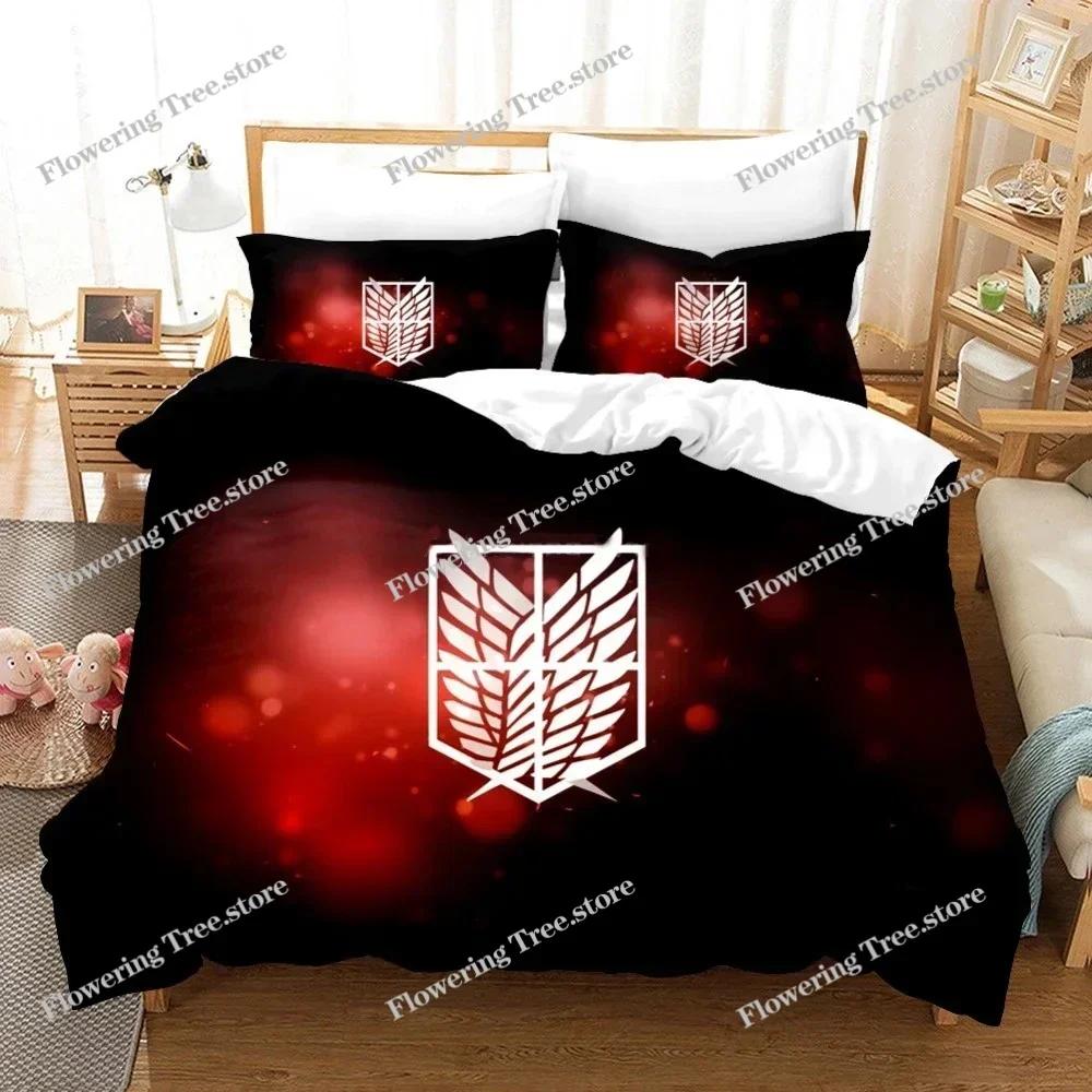 3D Printed Attack On Titan AOT Bedding Set Anime Levi Duvet Cover Double Twin Full Queen King Adult Kids Bedclothes Quilt Cover