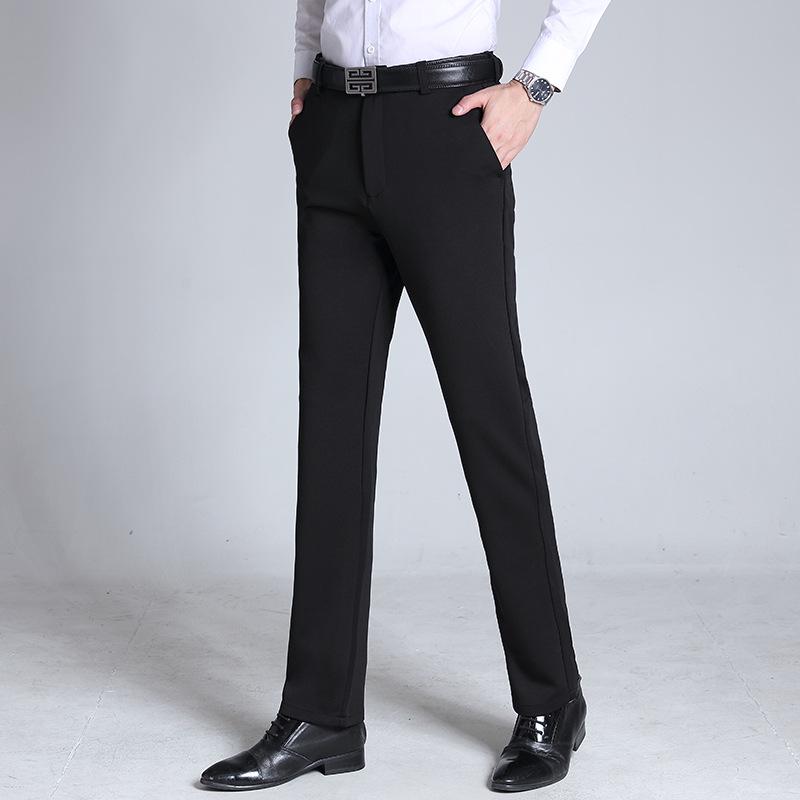 2025 Men's Elastic High Waist Straight Summer Pants for Seniors: Loose, Casual Trousers
