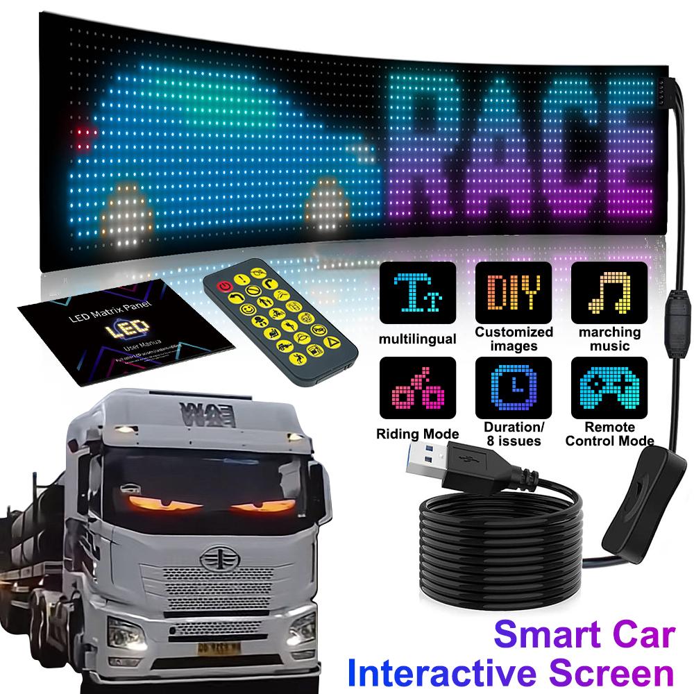 

Truck Car Smart Programmable Devil Eyes LED Panel Screen Light Remote Control Scrolling Animation Display Flexible Panel Light United States
