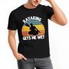 Comfortable For Him Oneck Tshirt Casual Kayaking Gets Me Wet Sunset Silhouette Design Fashionable Teeshirt Essential Tee