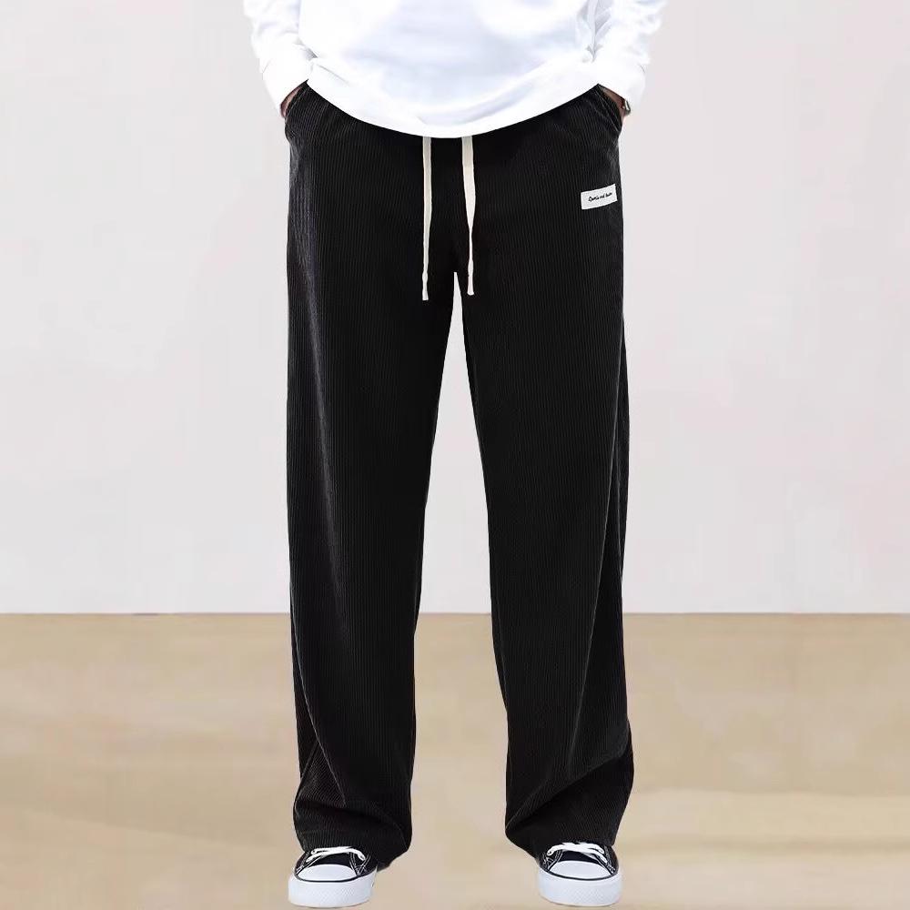 Мужские минималистичные японские широкие брюки-карго 2025 M чёрный