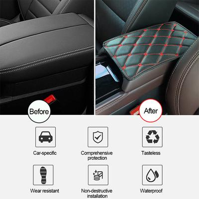 PU Leather Car Armrest Mat Box Cover Auto Arm Rest Covers Storage Cars Storage Carpet Protector Pad Car-styling Auto Accessories