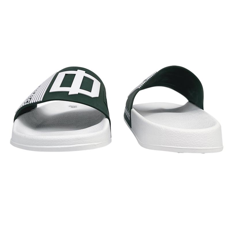 Li Ning Slip Resistant Abrasion Resistant Slide Slippers Men's White Green ALSS005-2