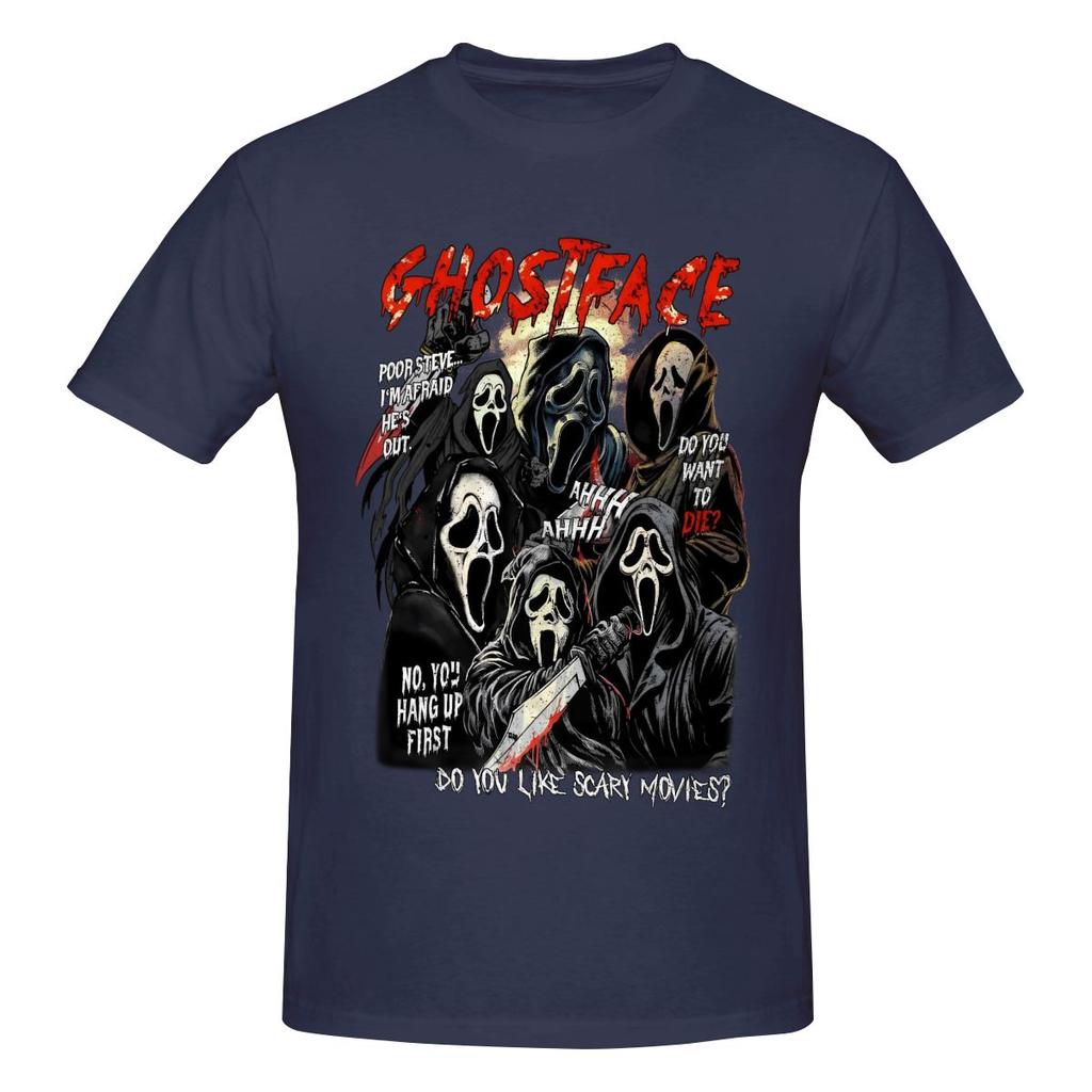 Funny Classic Ghostface Retro Horror Aesthetic Nostalgic Unisexs Tshirt Printed Tops Are Loose and Slim Fit Womens Tshirts
