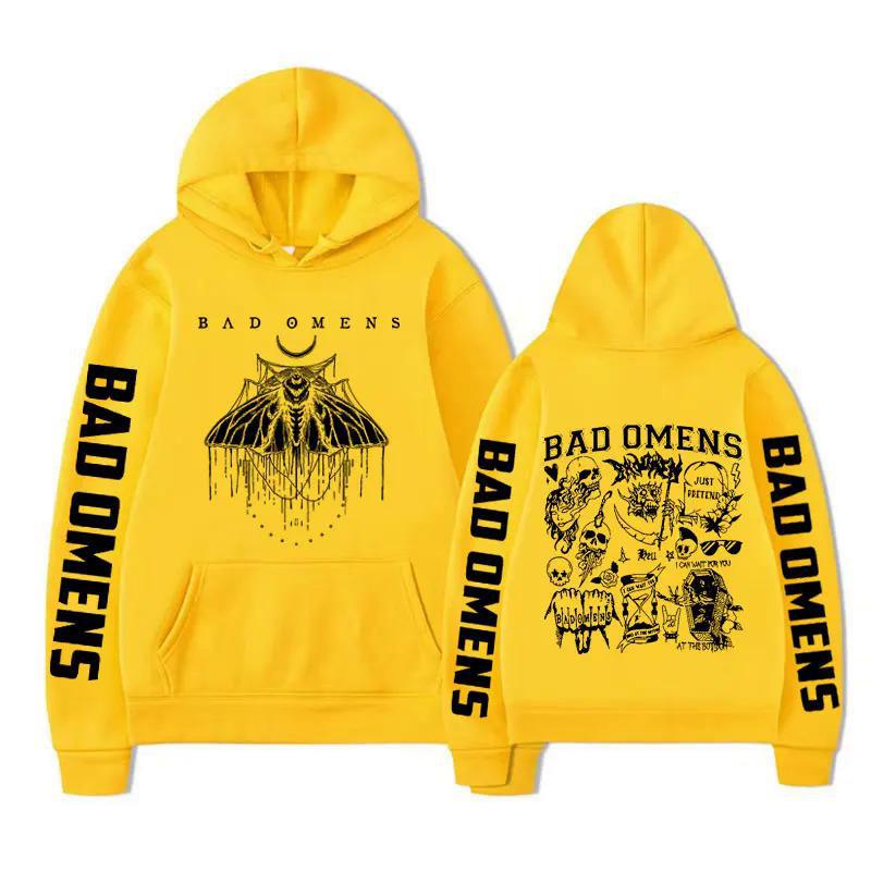 

Обмежена толстовка Bad Omens Band Moth Music Tour S жовтий