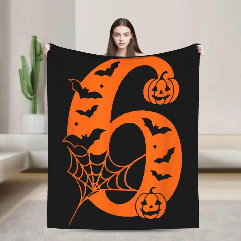 Haunted by   Funny Boo Ghost Pumpkin Halloween Throw Blanket for Couch Chair Sofa Bed or Bedspread Cover with Spooky Print