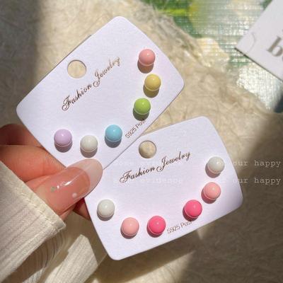 Σετ πολύχρωμων σκουλαρικιών Candy Bean - 6mm Καλοκαιρινά Φρέσκα, Ασημένια Βελόνα, Απλά για Καθημερινή Φορεσιά για Γυναίκες
