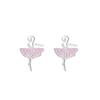 S925 Sterling Silver Ballerina Girl Stud Earrings - Elegant, Exquisite, Full Diamond Design