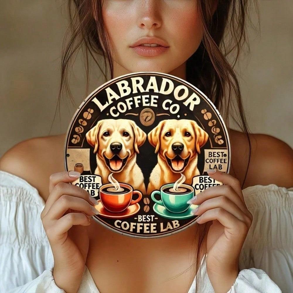 1pc Labrador Retriever Retro Metal Tin Sign 8x8 Inch Vintage Aluminum Plaque Home Bar Cafe Wall Decor