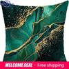 Green Crack Geometric Decoration, Pillowcase Ultra-Soft Polyester Material Living Room Sofa Back Car Pillowcase Decoration