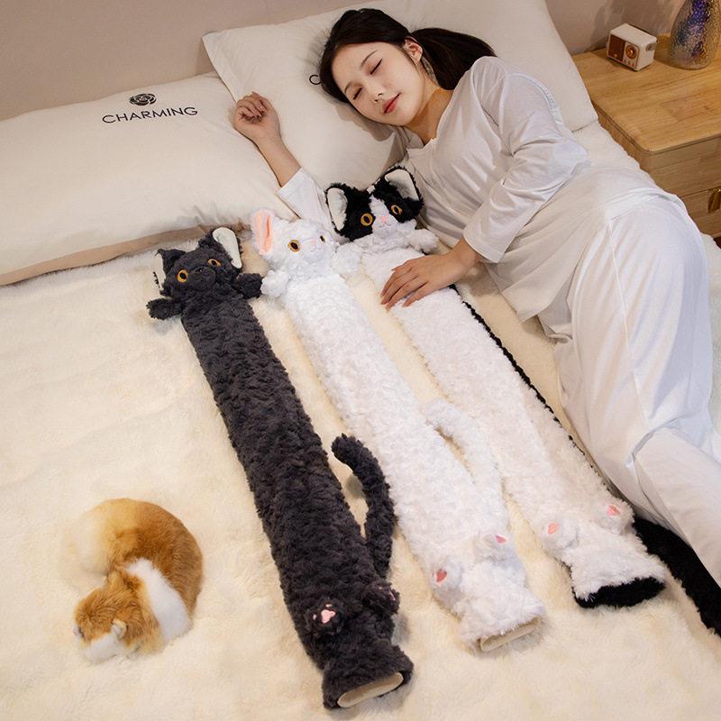 German Cat Long Hot Water Bottle Winter Bed Warmer Water-Filled Extended Hot Compress Warm Water Bag for Women