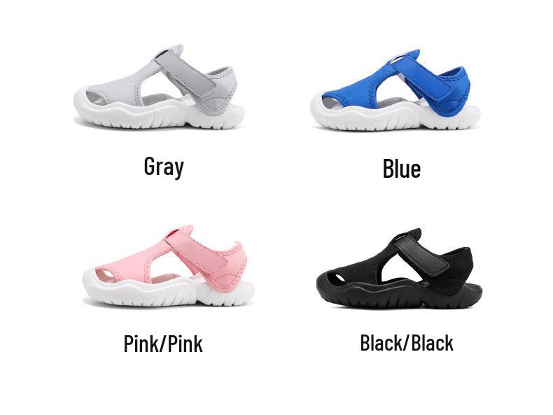 Kids' Cross-Strap Waterproof EVA Beach Sandals - Trendy Summer Sports Shoes for Boys and Girls