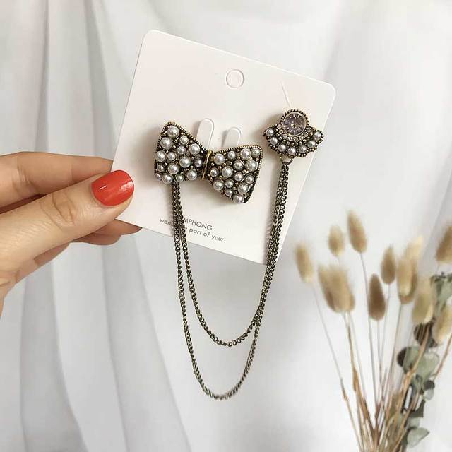 Retro Brand Design Ženy Brože Špendlíky Odznak Kabát Kov Vintage Hvězda Bee Krajka Pearl Ručně vyráběná Brož