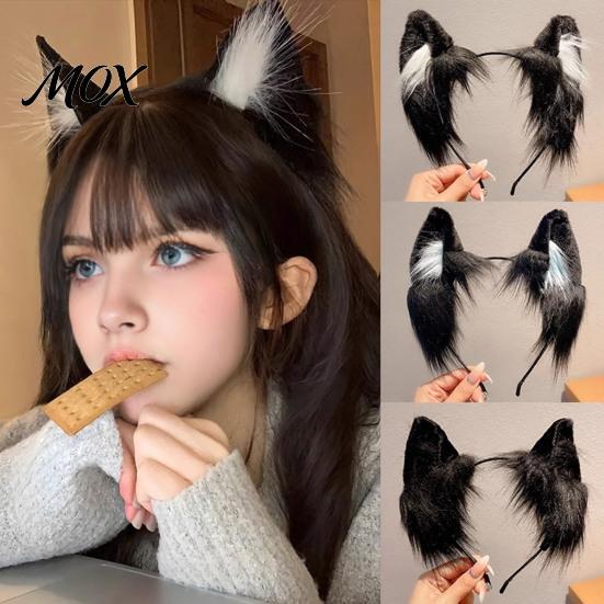 Carnival Masquerade Props Cat Ears Headband, Soft Fuzzy Headband for Men Women, Furry Hairhoop Faux Fur Animal Headwear Cosplay Costume Halloween