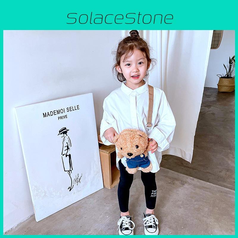 Clothes Wear Bear Shape Plush Single Shoulder Crossbody Bag Animal Fashion Gift