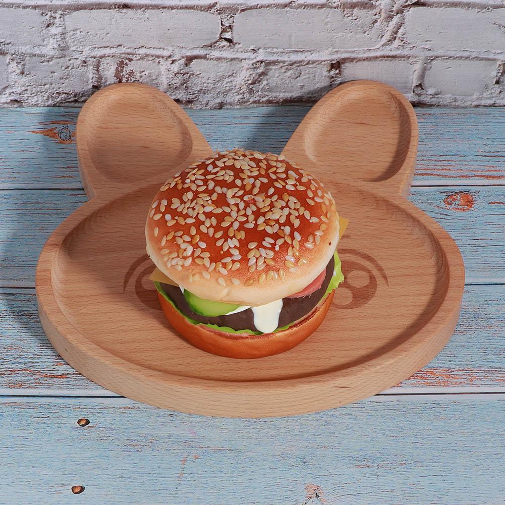 Holz Lebensmitteltablett Schale Teller Frühstück Servierplatte Snackbehälter für Baby Kind Kinder Geschirr