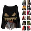 Women's Long Sleeve Halloween Print Crewneck Knit Pullover Sweater for Casual Daily Wear