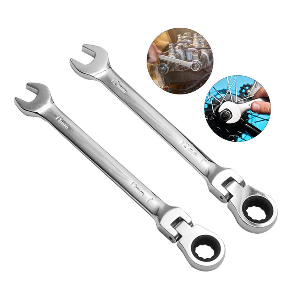 6/7/8/9/10/11/12/13mm Ratcheting Wrench Flexible for Head Dual-use Ratcheting Tool Ratcheting Car Hand Tools Multi Tool
