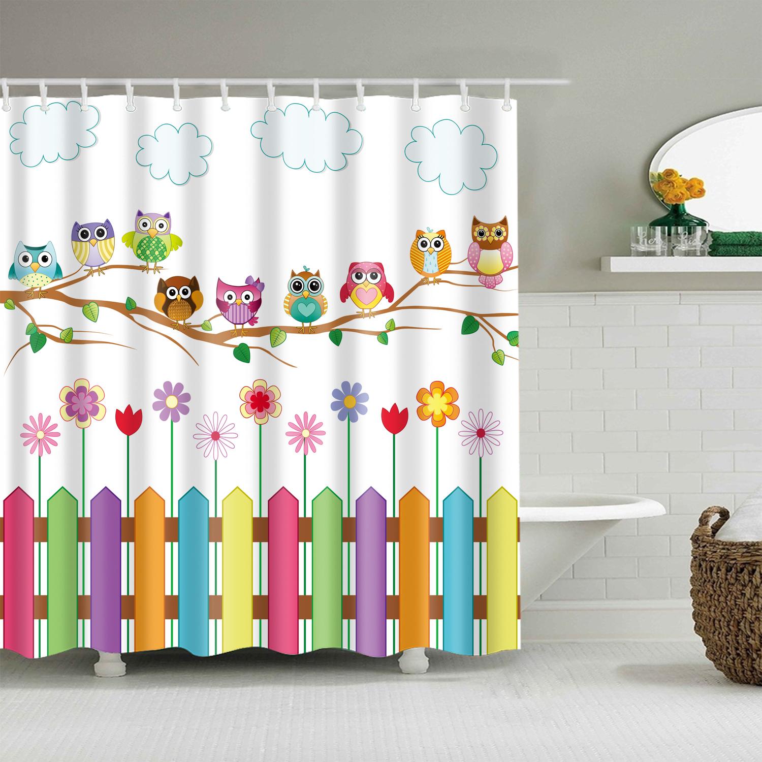 

Animal Printed Shower Curtains For Bathroom Waterproof Polyester 3D Zebra Elephant Lion Curtains For Bathroom Bath Bathtub 90X180CM