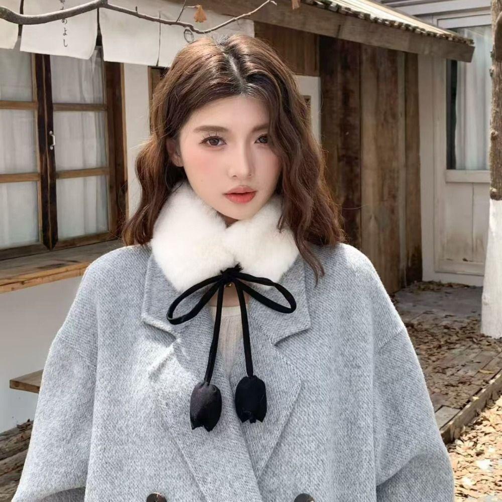 Multi Functional Warm Plush Scarf Headband Fur Neck Warmer Fashion Rabbit Fur Earmuffs  Shopping