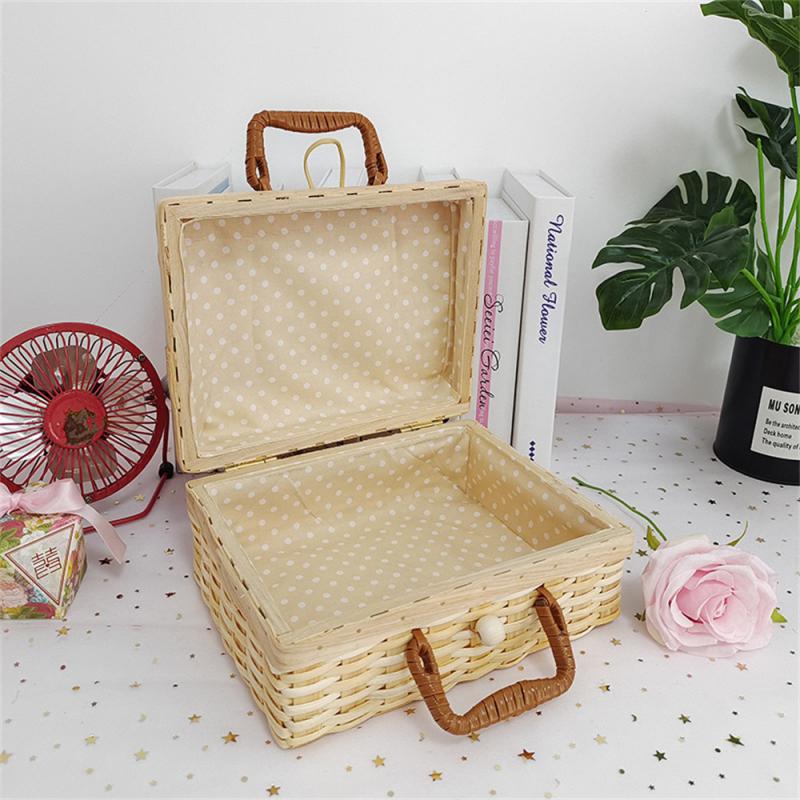 Packing Box Portable Luggage Basket Snack Bread Basket Vintage Cosmetic Storage Box Picnic Laundry Baskets Picnic Box Gift Box