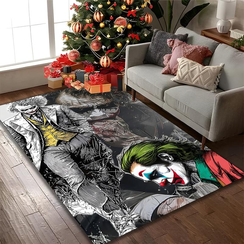 JOKER Print Area Rug, Multi-functional Office Chair Sofa Carpet, Easy Clean Carpet for Home and Living Spaces