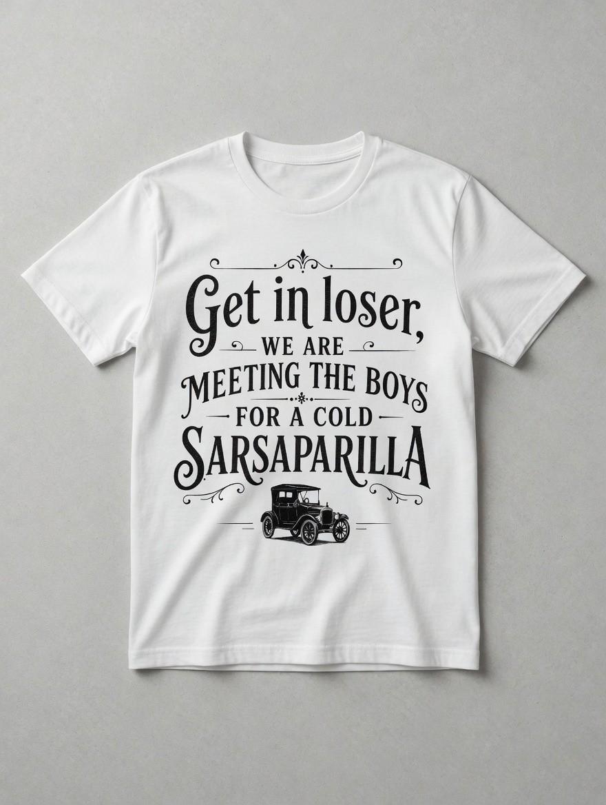Get In Loser We re Meeting The Boys For A Cold Sarsaparilla Vintage T-Shirt 4XL