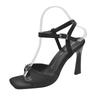 Fashion Women's Fashion Open Toe Simple Casual One Strap Non-Slip High Heels Summer New Square Toe Stiletto Sandals